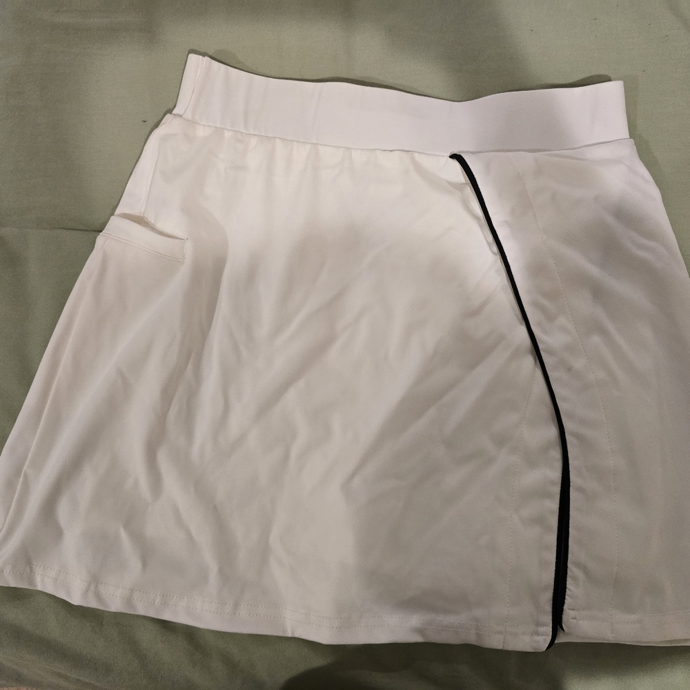 White Birch Cream Skort with Black Trim